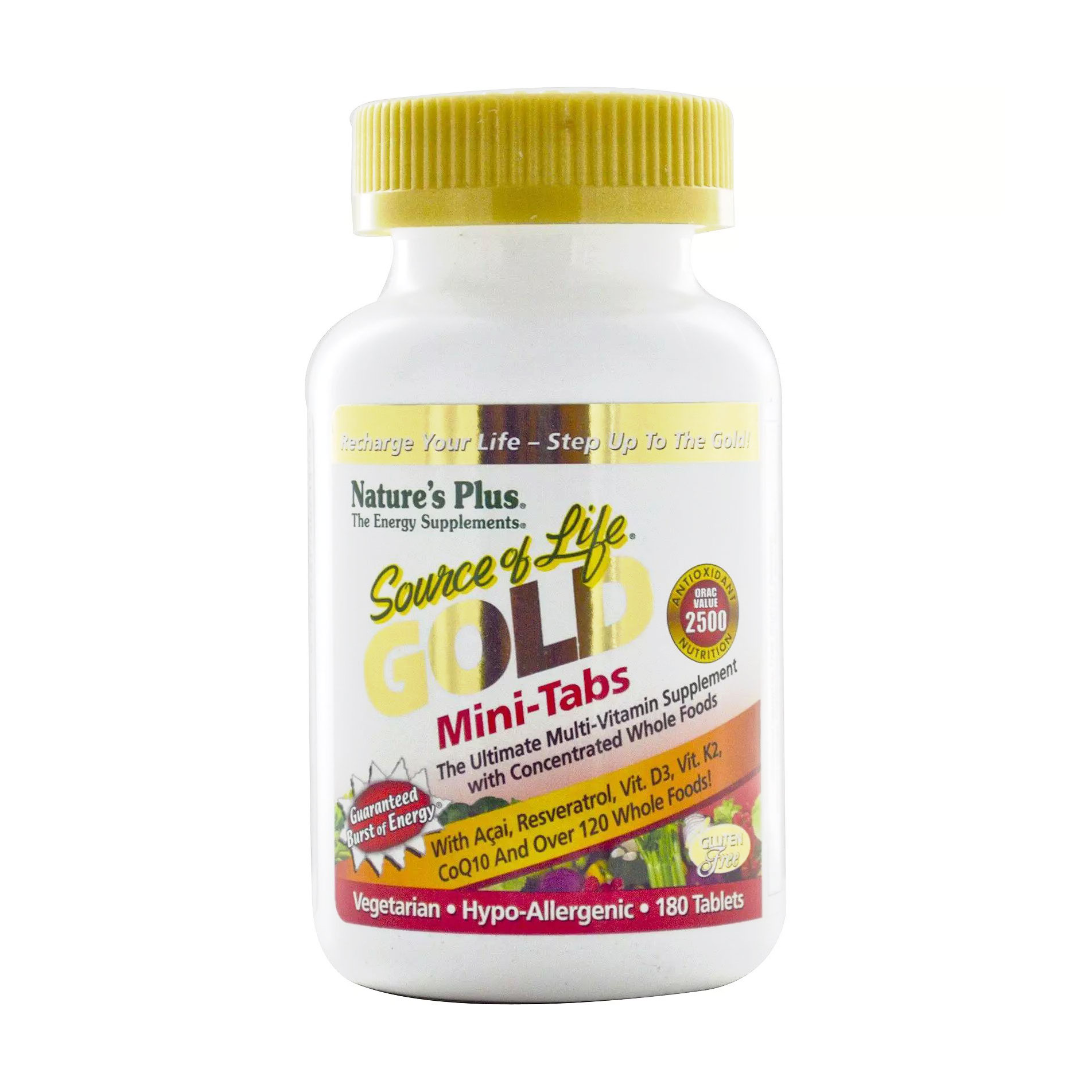 Мультивітаміни NaturesPlus Source Of Life Gold Multi-Vitamin, 180 міні-таблеток